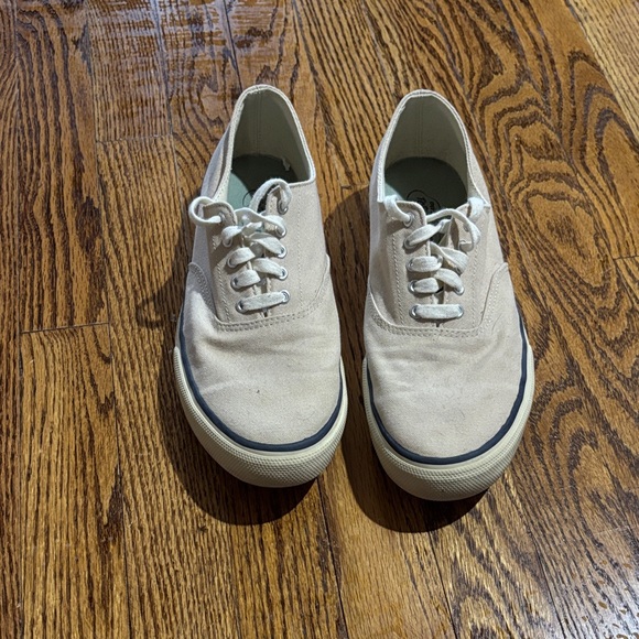 Sperry Men's Cream Canvas Sneakers - Picture 2 of 5